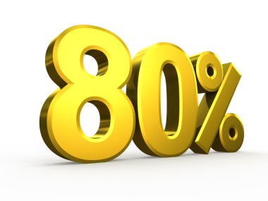 yüzde seksen sembolü beyaz zemin üzerine