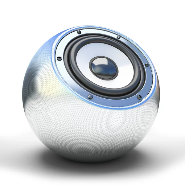 Silver spher speaker — Stock Photo, Image