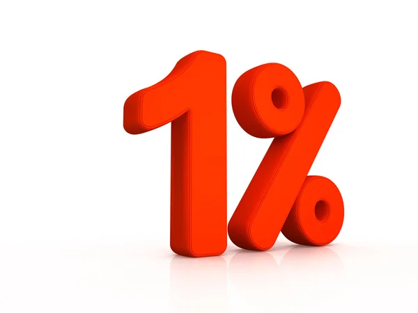 Simbolo dell '1% su sfondo bianco — Foto Stock