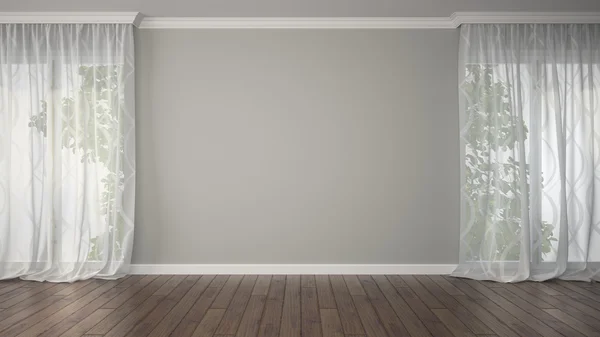 Empty room with two curtains — Stock Photo, Image