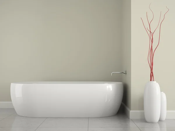 Parte del bagno interno con decorazioni di rami — Foto Stock