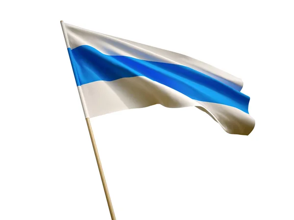 白の背景に隔離された新しいロシアの抵抗手を振る旗 — ストック写真
