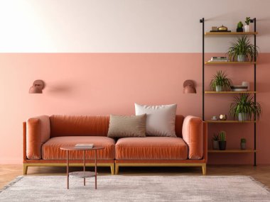 Yemek odası 3D 'nin minimalist iç mekanı