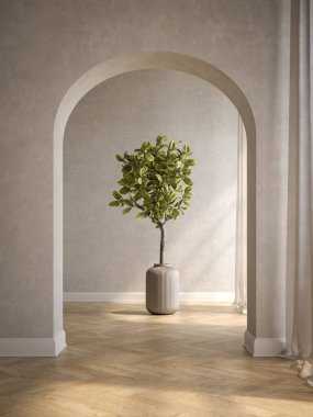 Boş iç mekan 3 boyutlu resim