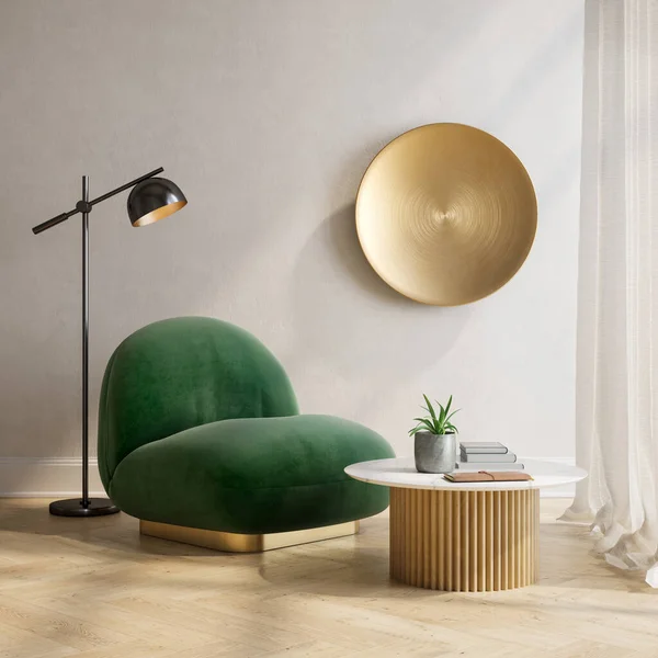 Moderne Stijl Conceptuele Interieur Kamer Illustratie — Stockfoto