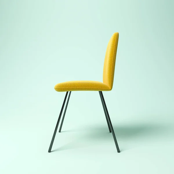 Żółte Krzesło Niebieskim Tle Ilustracja — Zdjęcie stockowe
