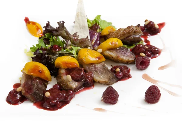 Lamb with fruit and berry sauce — Stock Photo, Image