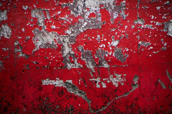 Wall Covered Old Cracked Red Paint Good Background Post Processing — Photo