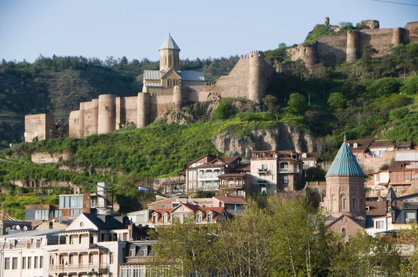 Güzel Eski Şehir Tiflis Tapınakların Kalelerin Tarihi Parçası — Stok fotoğraf