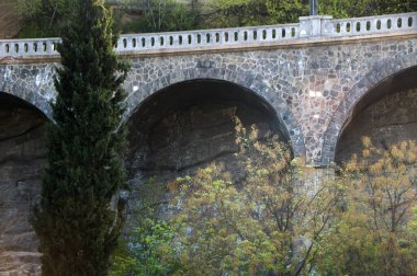 Parktaki taş köprünün bir parçası