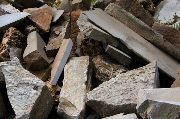 Una Pila Piedra Construcción Triturada — Foto de Stock