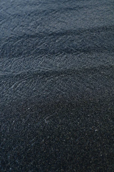 Sable Magnétique Volcanique Noir Sur Rivage Texture Fond Plage Avec — Photo