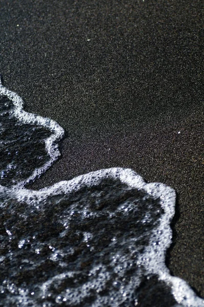 Sable Magnétique Volcanique Noir Sur Rivage Texture Fond Plage Avec — Photo