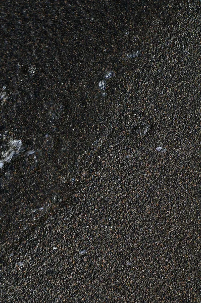 Sable Magnétique Volcanique Noir Sur Rivage Texture Fond Plage Avec — Photo