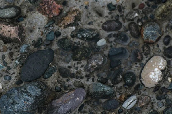 Strukturen Stenen Stranden Närbild Ovanifrån — Stockfoto