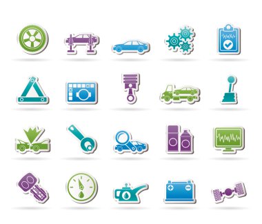 Car services and transportation icons clipart