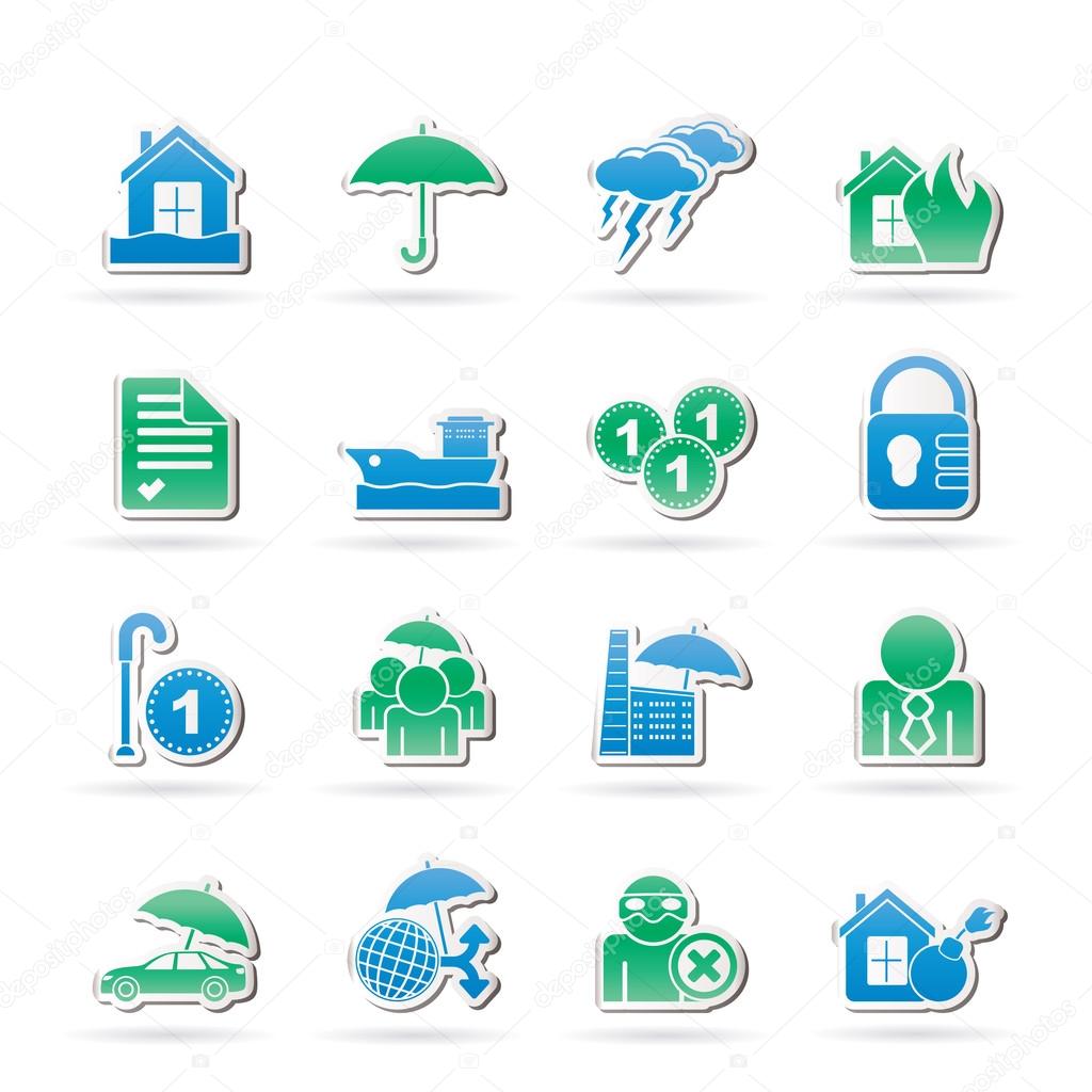 Insurance and risk icons