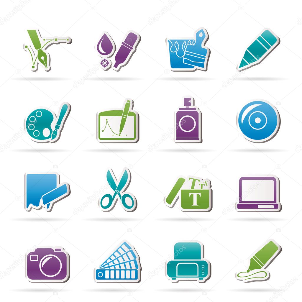 Graphic and web design icons