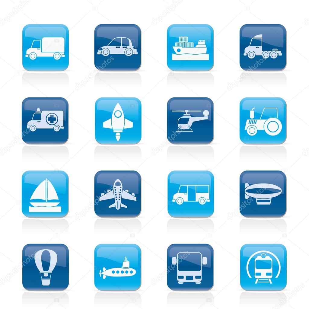 Different kind of transportation icons