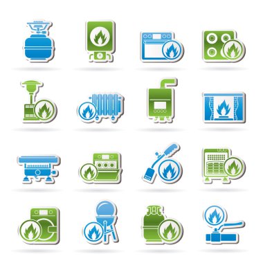 Household Gas Appliances icons clipart