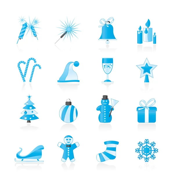 Natale e icone di Capodanno — Vettoriale Stock
