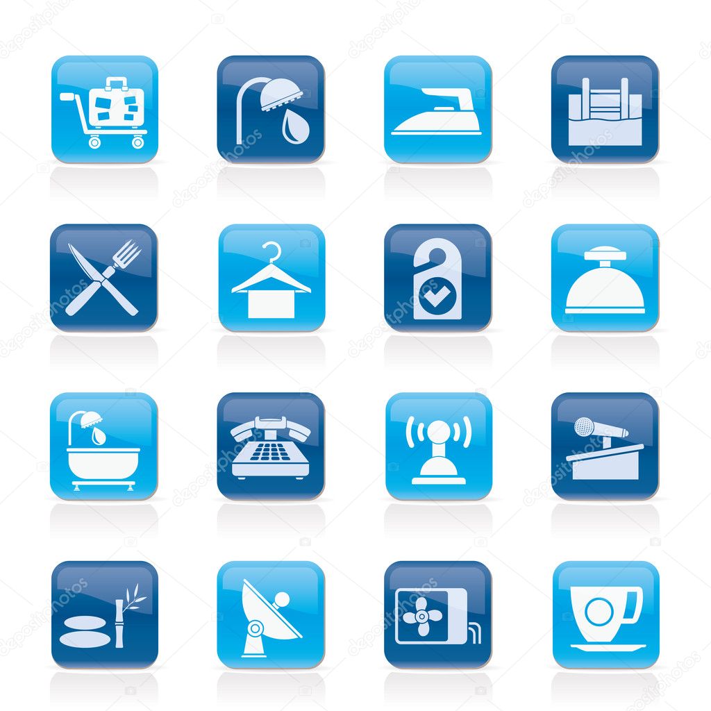Hotel and motel icons