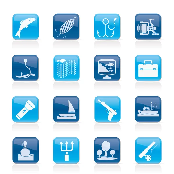 Fishing industry icons — Stock Vector