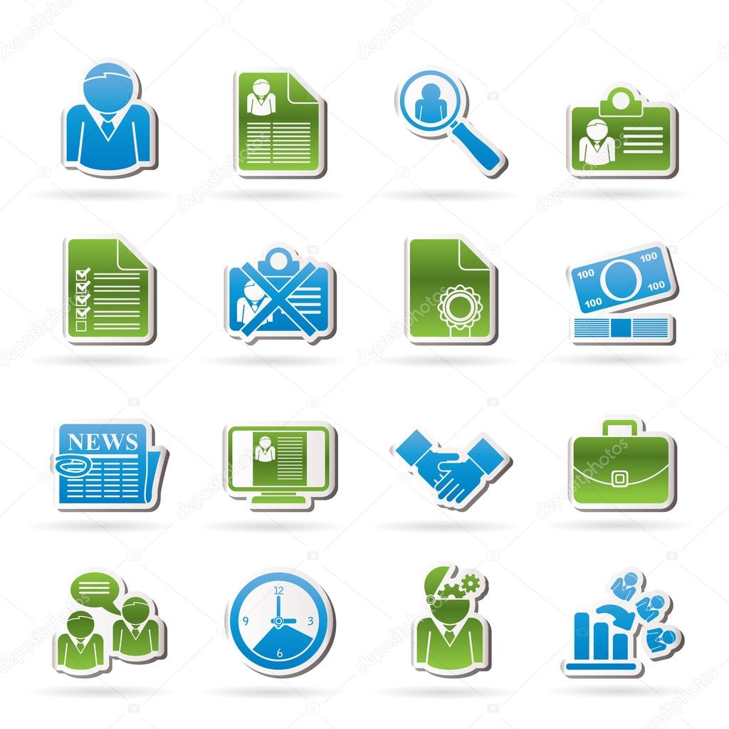 Employment and jobs icons
