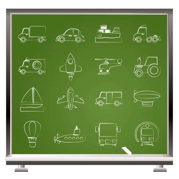 Différents types d'icônes de transport — Image vectorielle