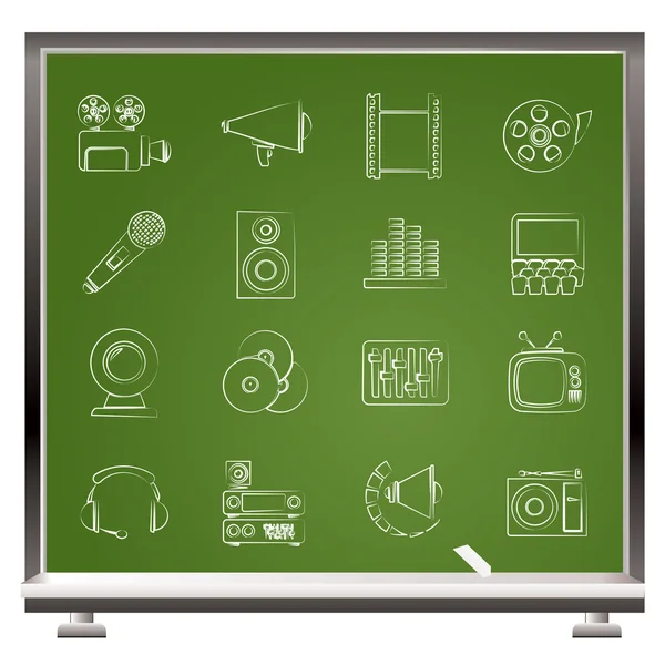 Audio and video icons Stock Illustration