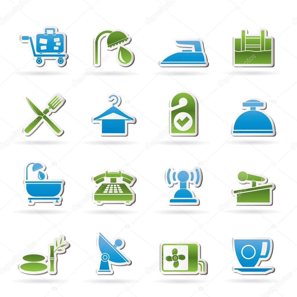 Hotel and motel icons