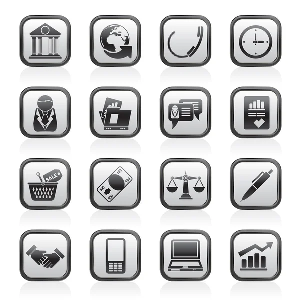 Business and office objects icons — Stock Vector