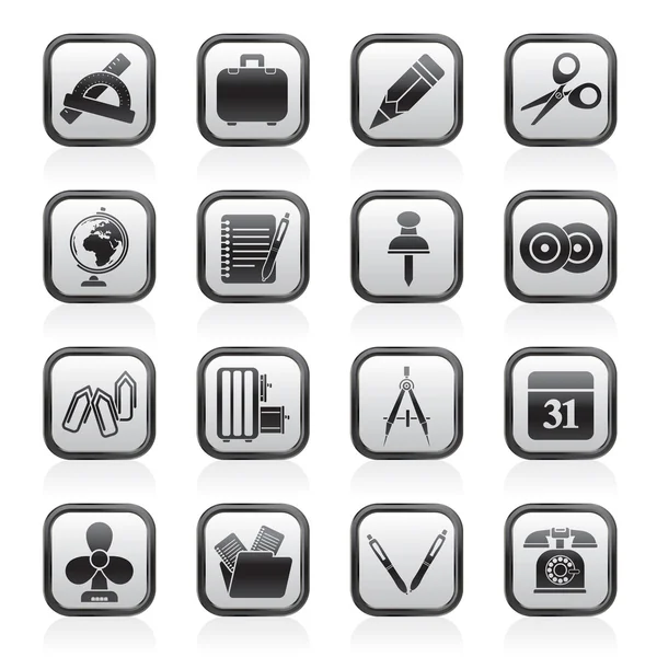 Business and office objects icons — Stock Vector