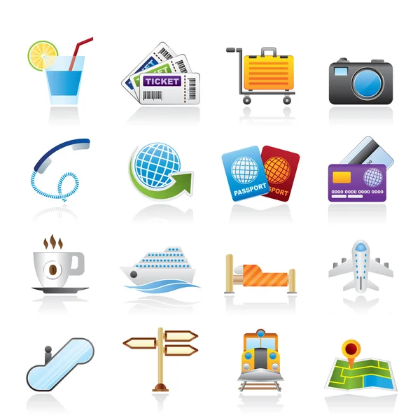 Travel and vacation icons — Stock Vector