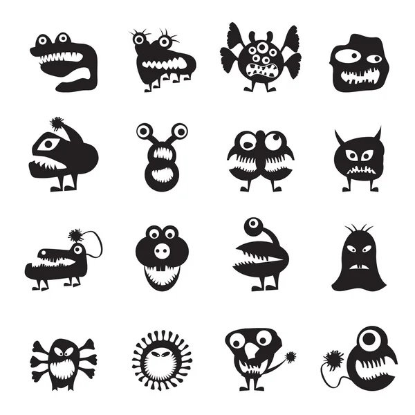 Various abstract monsters illustration — Stock Vector