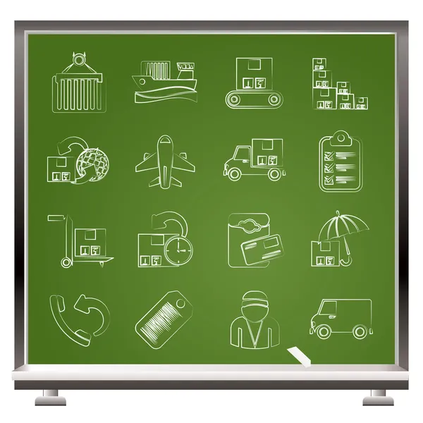 Icônes de fret, d'expédition et de livraison — Image vectorielle