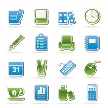 iş ve ofis donanımları simgeler