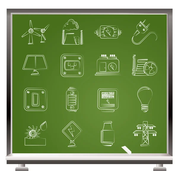 Iconos de electricidad, energía y electricidad — Archivo Imágenes Vectoriales