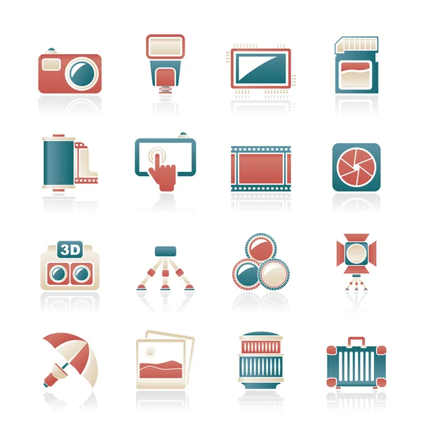 Photography equipment icons — Stock Vector