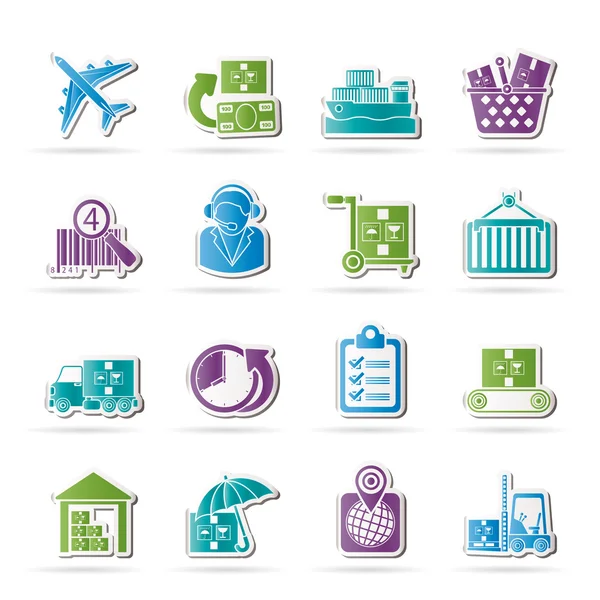 Cargo, logistic and shipping icons — Stock Vector