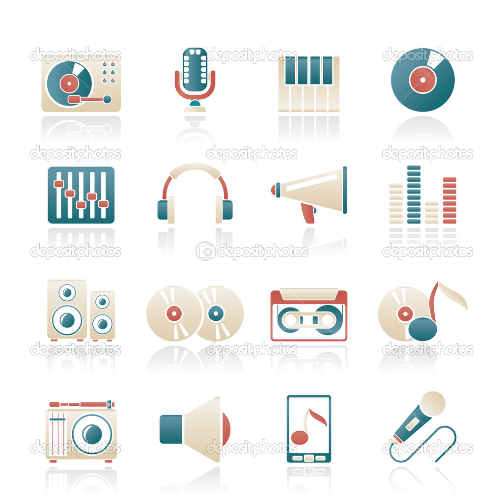 Music and audio equipment icons