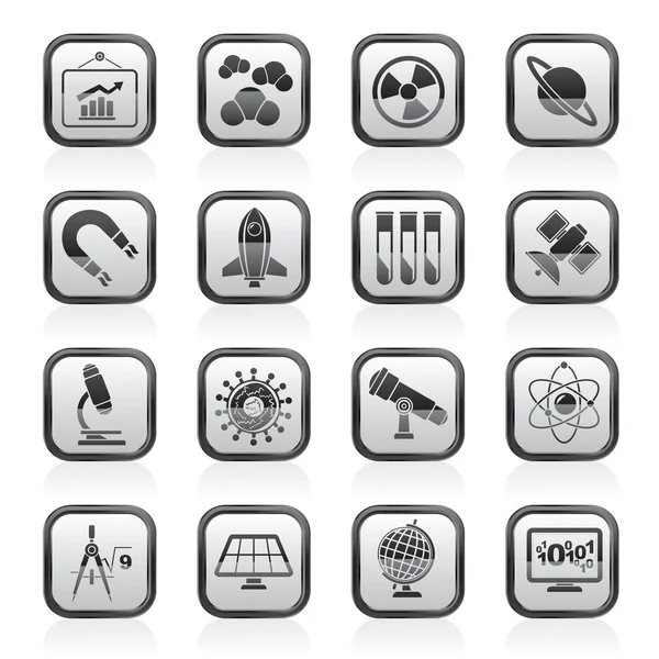 Science, research and education Icons — Stock Vector