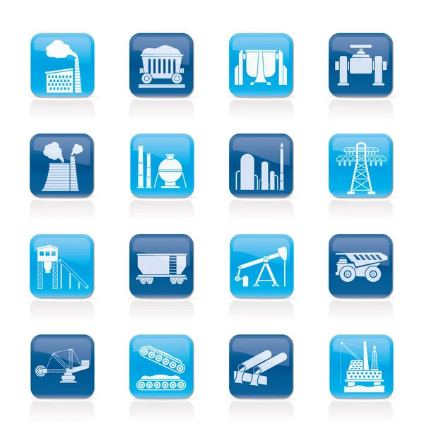 Heavy industry icons — Stock Vector