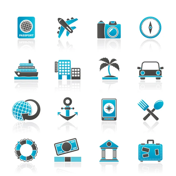 Tourism and Travel Icons — Stock Vector