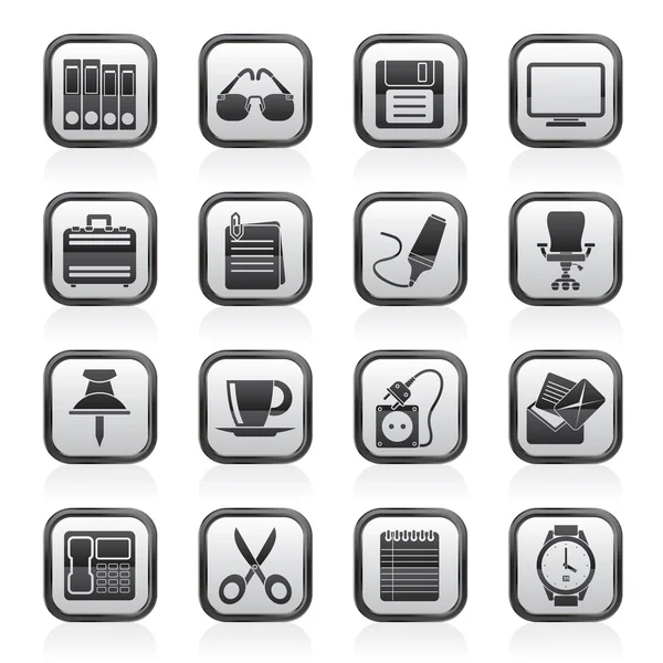 Obchodní a kancelářské objekty ikony — Stockový vektor