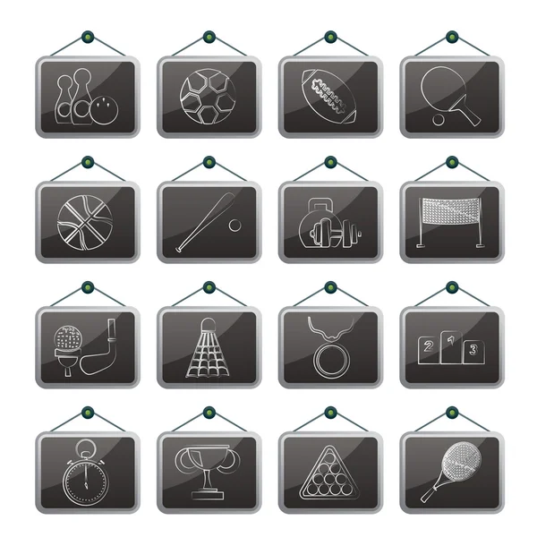 Sport equipment icons — Stock Vector