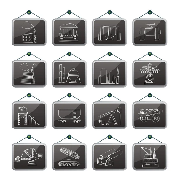 Iconos de la industria pesada — Vector de stock