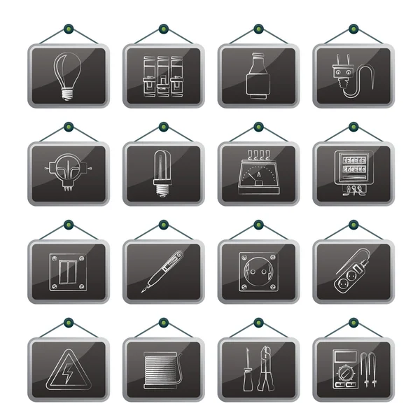 Elektriska apparater och utrustning ikoner — Stock vektor