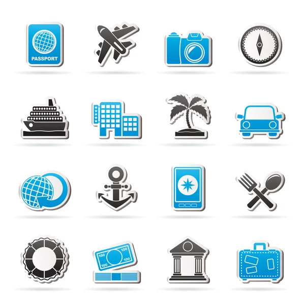 Iconos de Turismo y Viajes — Vector de stock