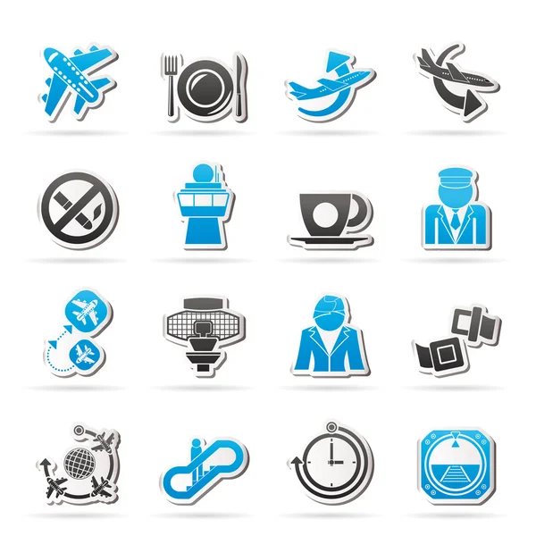 Aircraft, airport and Plane Icons — Stock Vector